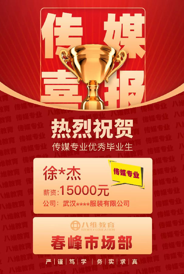 八維職業(yè)學(xué)校傳媒專業(yè)優(yōu)質(zhì)就業(yè)喜報(bào)強(qiáng)勢(shì)來襲