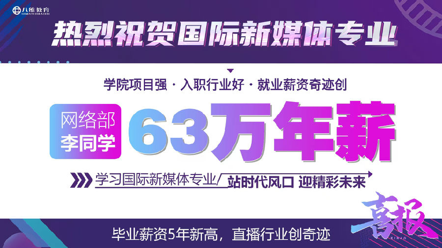 八維職業學校國際新媒體專業直播運營管理實戰班開班啦