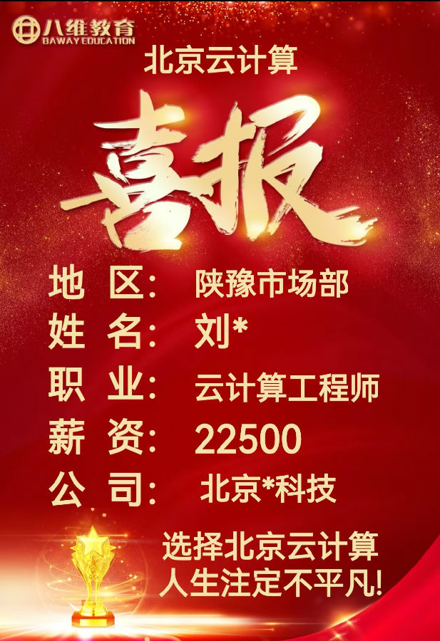 八維職業學校北京校區云計算專業2月就業喜報