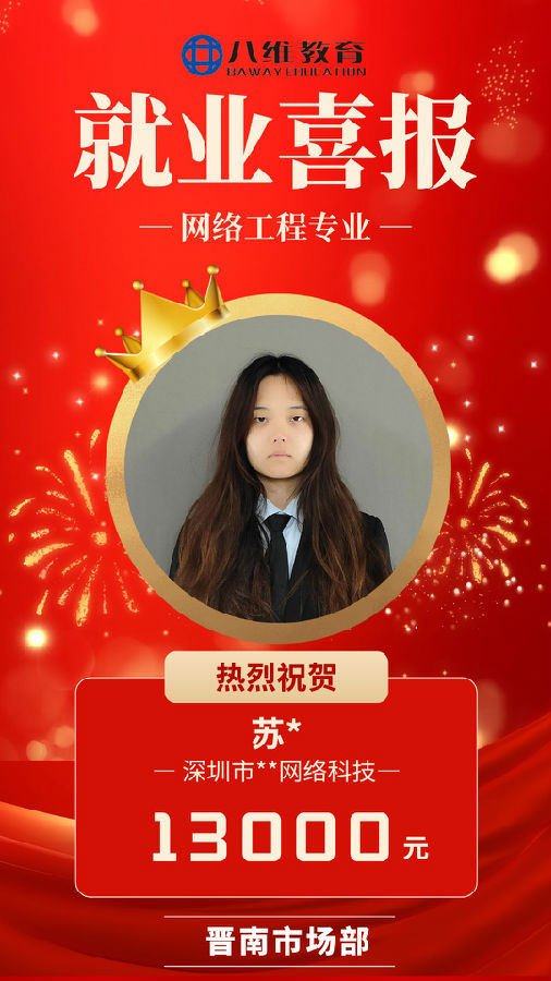八維職業(yè)學(xué)校網(wǎng)絡(luò)工程專業(yè)最新喜報(bào)來襲